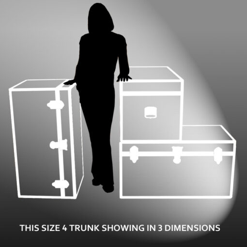 04-192 WL WHITE LEATHERETTE 38 Deep Storage Trunk with ABS Trim - Image 3