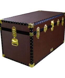 05-188 BL BROWN LEATHERETTE 36 Deep Storage Trunk with ABS Trim