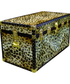 05-196 CH FAUX CHEETAH 36 Deep Storage Trunk with ABS Trim
