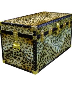 04-198 CH FAUX CHEETAH 38 Deep Storage Trunk with ABS Trim