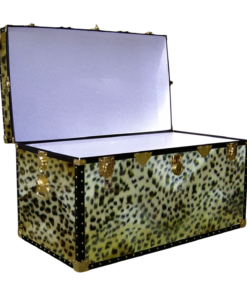 Alternative view of 05-196 CH FAUX CHEETAH 36 Deep Storage Trunk with ABS Trim