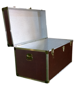 Alternative view of 05-189 BLE BROWN LEATHERETTE 36 Deep Storage Trunk with Alloy Trim