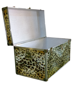 Alternative view of 05-197 CHE FAUX CHEETAH 36 Deep Storage Trunk with Alloy Trim