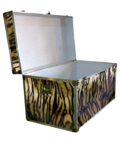 Alternative view of 05-201 TIE FAUX TIGER 36 Deep Storage Trunk with Alloy Trim