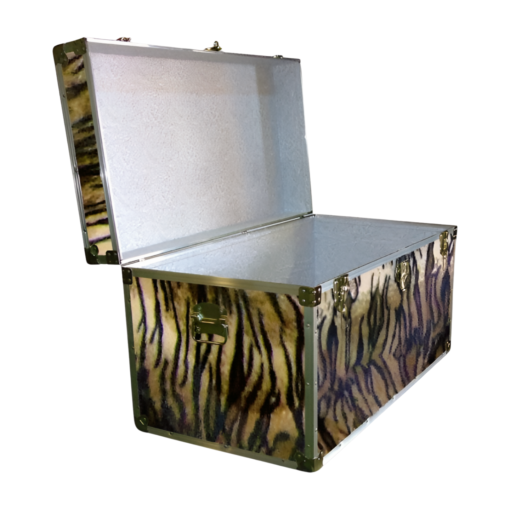 05-201 TIE FAUX TIGER 36 Deep Storage Trunk with Alloy Trim - Image 2