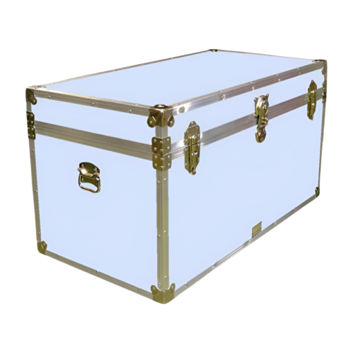 05-163 E SKY BLUE VINYL 36 Deep Storage Trunk with Alloy Trim