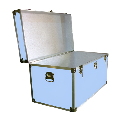 05-163 E SKY BLUE VINYL 36 Deep Storage Trunk with Alloy Trim - Image 2