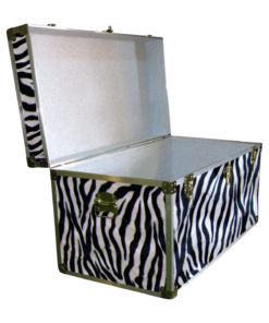 Alternative view of 05-195 ZEBE FAUX ZEBRA 36 Deep Storage Trunk with Alloy Trim