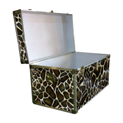 04-201 GE FAUX GIRAFFE 38 Deep Storage Trunk with Alloy Trim - Image 2