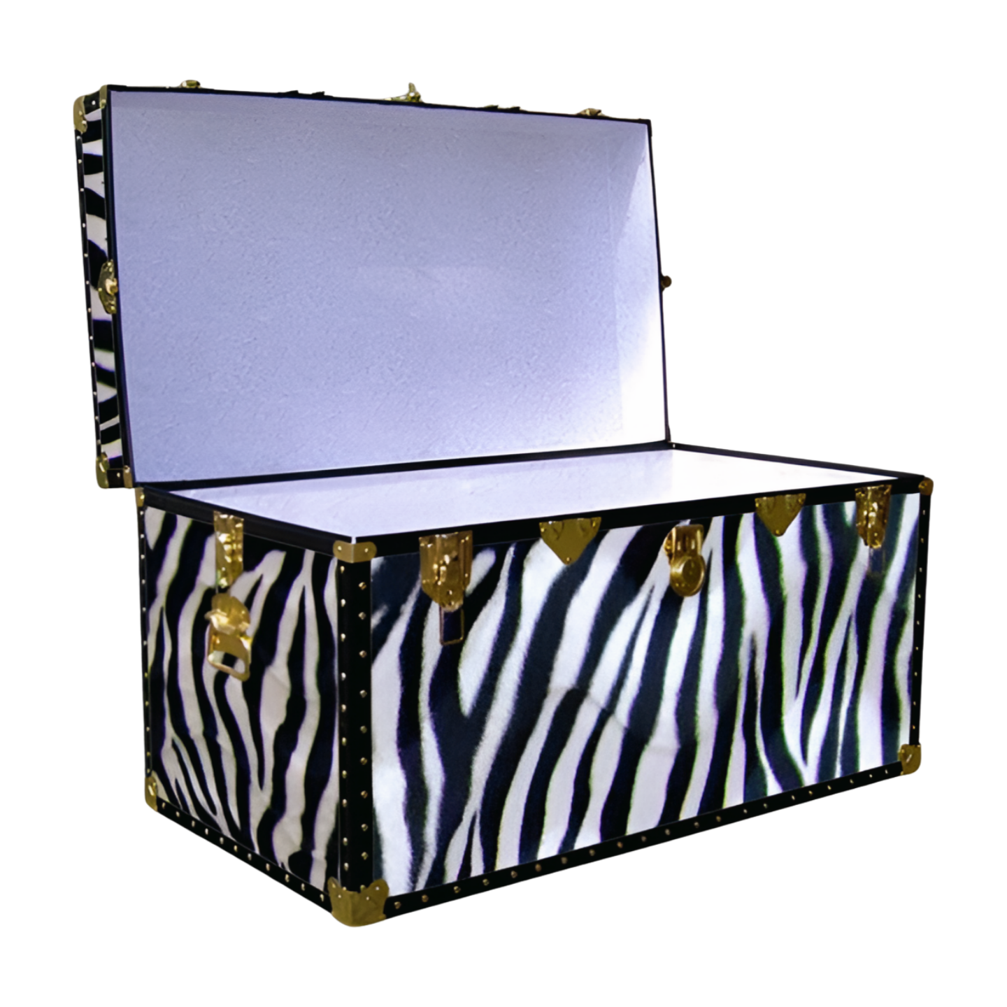 04-196 ZEB FAUX ZEBRA 38 Deep Storage Trunk with ABS Trim - Image 2