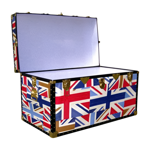 05-187 OCUJ OIL CLOTH UNION JACK 36 Deep Storage Trunk with ABS Trim - Image 2