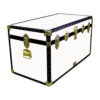 05-190 WL WHITE LEATHERETTE 36 Deep Storage Trunk with ABS Trim