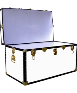 Alternative view of 05-190 WL WHITE LEATHERETTE 36 Deep Storage Trunk with ABS Trim