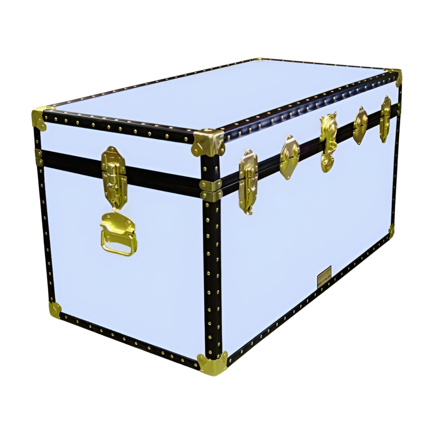 04-164 SKY BLUE VINYL 38 Deep Storage Trunk with ABS Trim