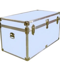 04-165 E SKY BLUE VINYL 38 Deep Storage Trunk with Alloy Trim