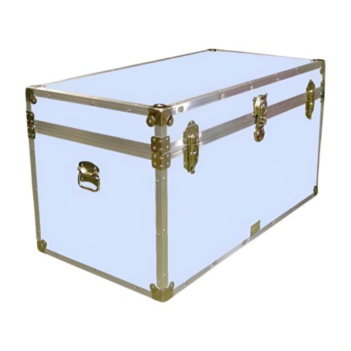 04-165 E SKY BLUE VINYL 38 Deep Storage Trunk with Alloy Trim