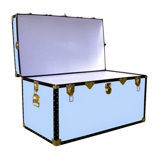 05-162 SKY BLUE VINYL 36 Deep Storage Trunk with ABS Trim - Image 2