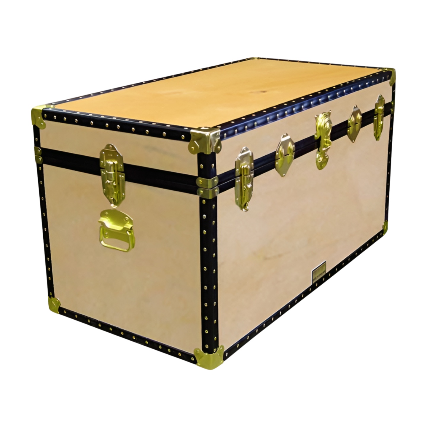 04-098 W WOOD 38 Deep Storage Trunk with ABS Trim