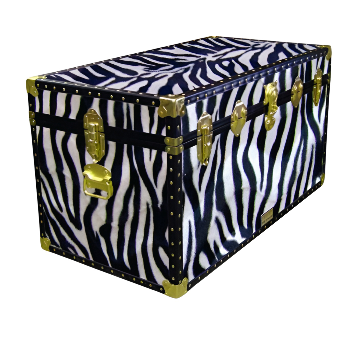 04-196 ZEB FAUX ZEBRA 38 Deep Storage Trunk with ABS Trim