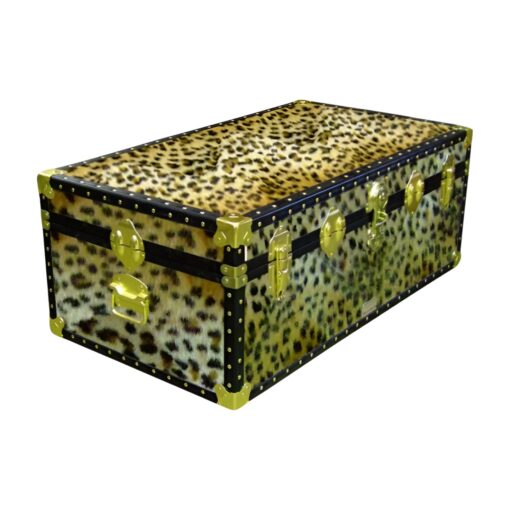 06-186 CH FAUX CHEETAH 36 Cabin Storage Trunk with ABS Trim