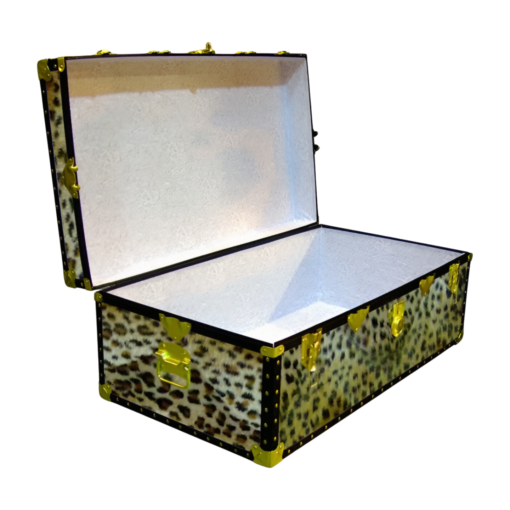 06-186 CH FAUX CHEETAH 36 Cabin Storage Trunk with ABS Trim - Image 2