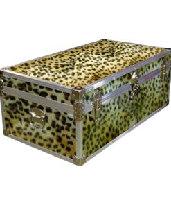 06-187 CHE FAUX CHEETAH 36 Cabin Storage Trunk with Alloy Trim
