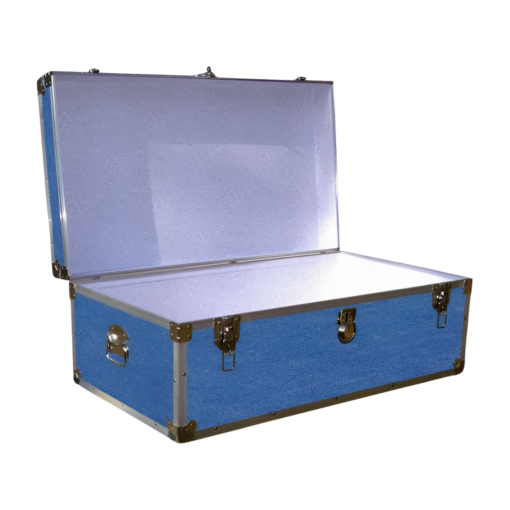 06-143 DFDE FADED DENIM 36 Cabin Storage Trunk with Alloy Trim - Image 2