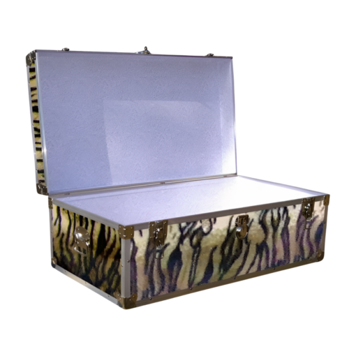 06-191 TIE FAUX TIGER 36 Cabin Storage Trunk with Alloy Trim - Image 2