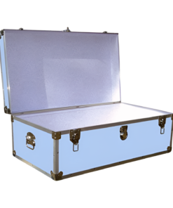 Alternative view of 06-153 E SKY BLUE VINYL 36 Cabin Storage Trunk with Alloy Trim