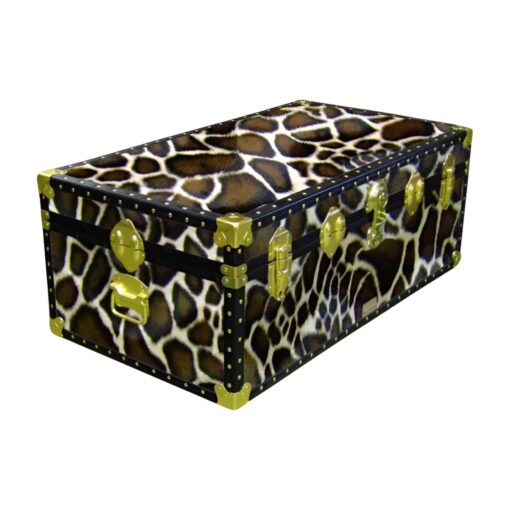 06-188 G FAUX GIRAFFE 36 Cabin Storage Trunk with ABS Trim