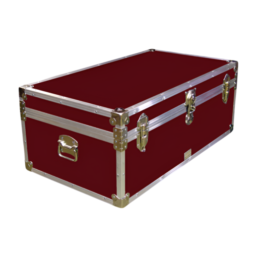 06-092 RE MAROON 36 Cabin Storage Trunk with Alloy Trim
