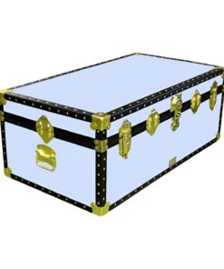 06-152 SKY BLUE VINYL 36 Cabin Storage Trunk with ABS Trim