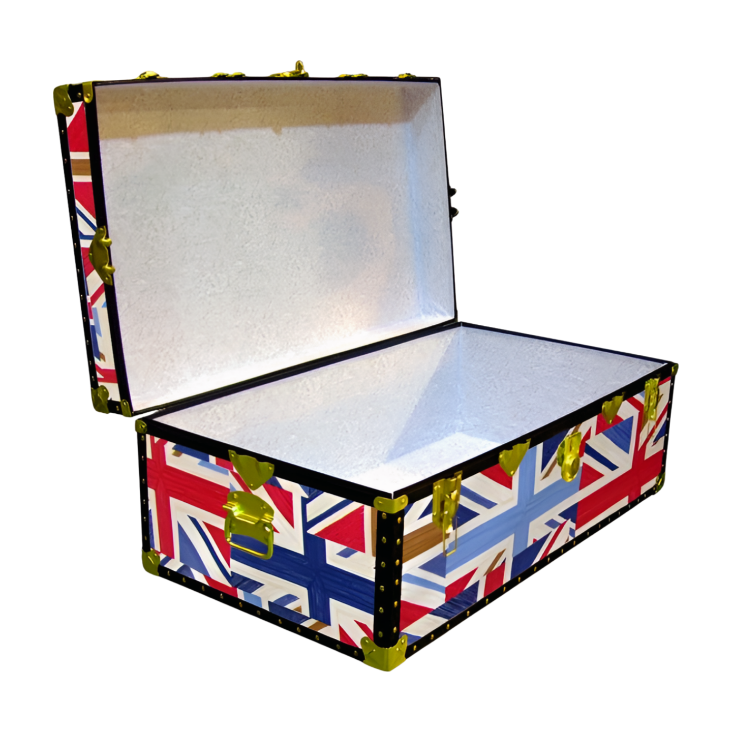06-177 OCUJ OIL CLOTH UNION JACK 36 Cabin Storage Trunk with ABS Trim - Image 2