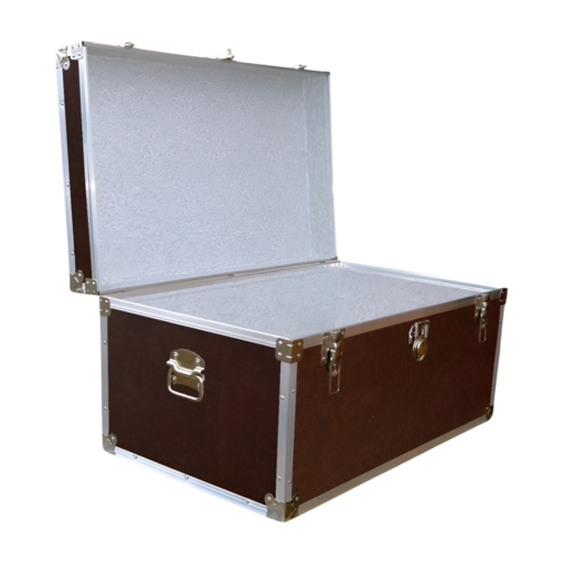 07-178 BLE BROWN LEATHERETTE 33 Deep Storage Trunk with Alloy Trim - Image 2
