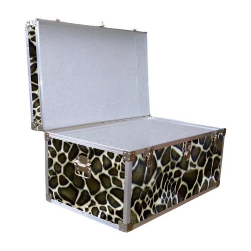 07-188 GE FAUX GIRAFFE 33 Deep Storage Trunk with Alloy Trim - Image 2