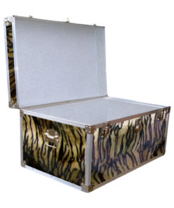 Alternative view of 07-190 TIE FAUX TIGER 33 Deep Storage Trunk with Alloy Trim