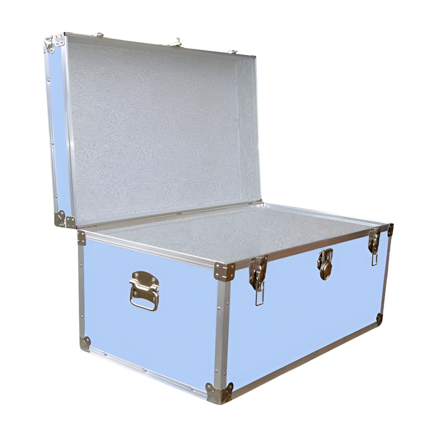 07-152 E SKY BLUE VINYL 33 Deep Storage Trunk with Alloy Trim - Image 2