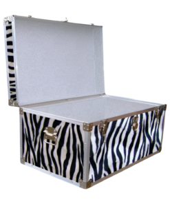 Alternative view of 07-184 ZEBE FAUX ZEBRA 33 Deep Storage Trunk with Alloy Trim
