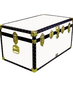 07-179 WL WHITE LEATHERETTE 33 Deep Storage Trunk with ABS Trim
