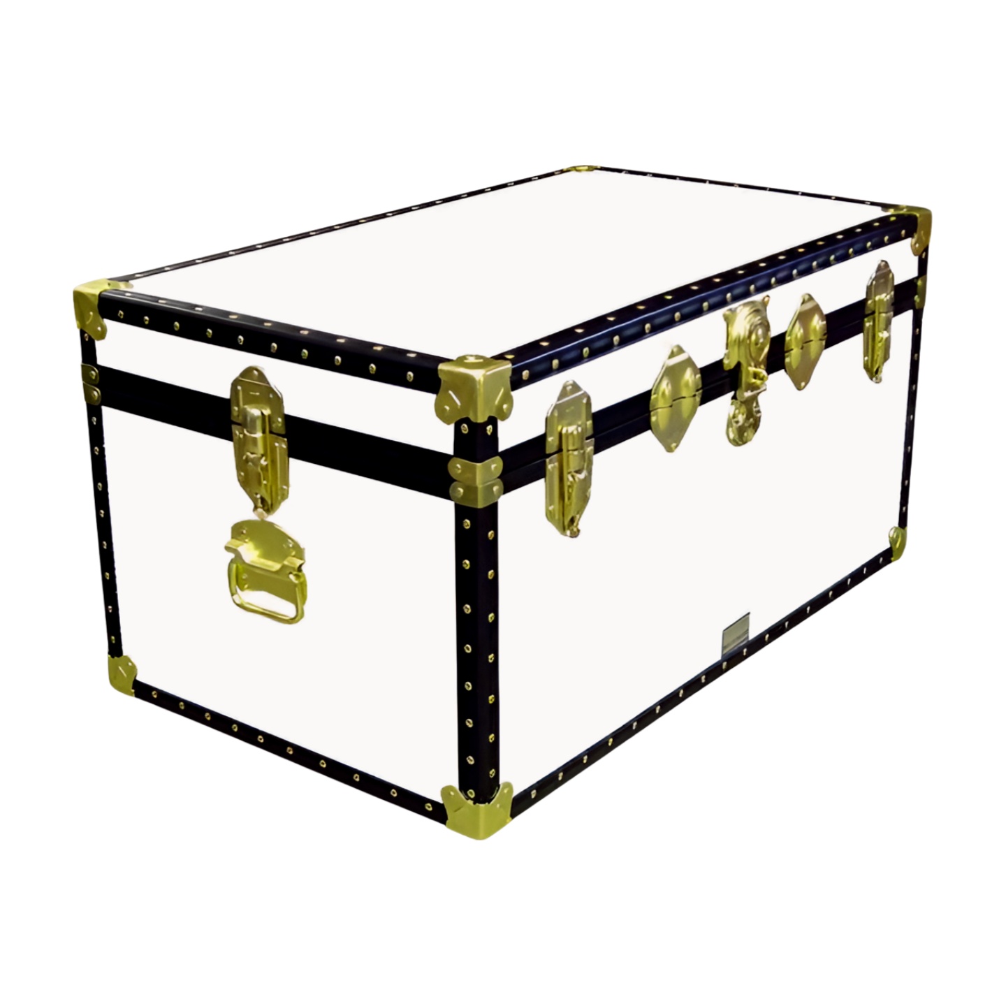 07-179 WL WHITE LEATHERETTE 33 Deep Storage Trunk with ABS Trim