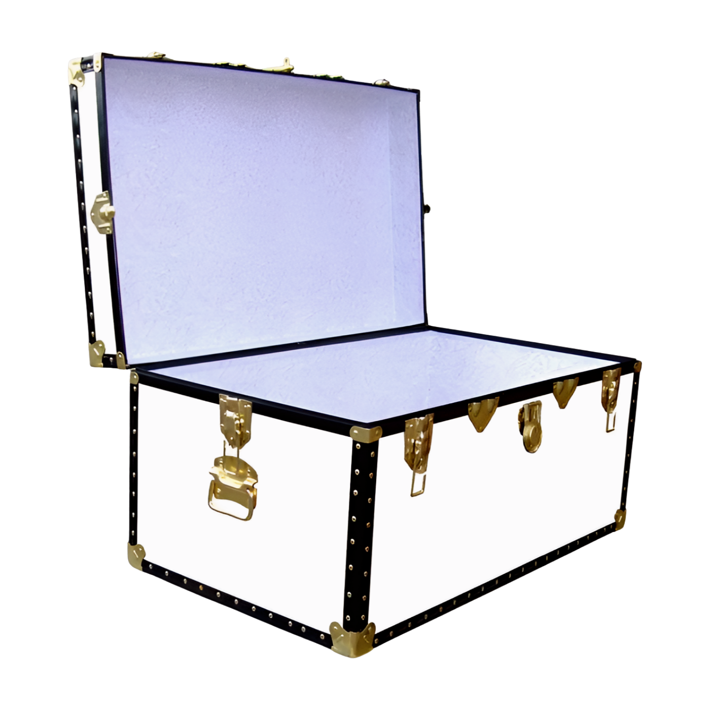 07-179 WL WHITE LEATHERETTE 33 Deep Storage Trunk with ABS Trim - Image 2