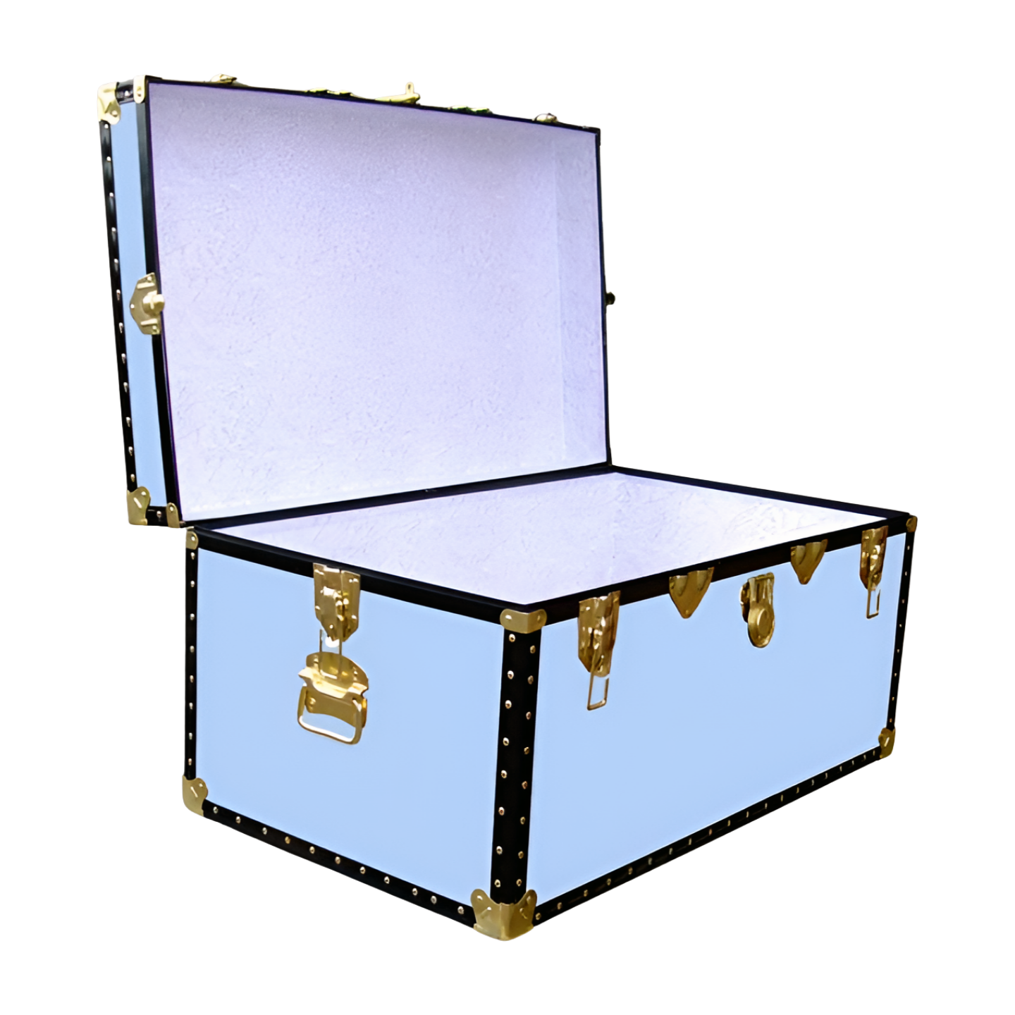 07-151 SKY BLUE VINYL 33 Deep Storage Trunk with ABS Trim - Image 2