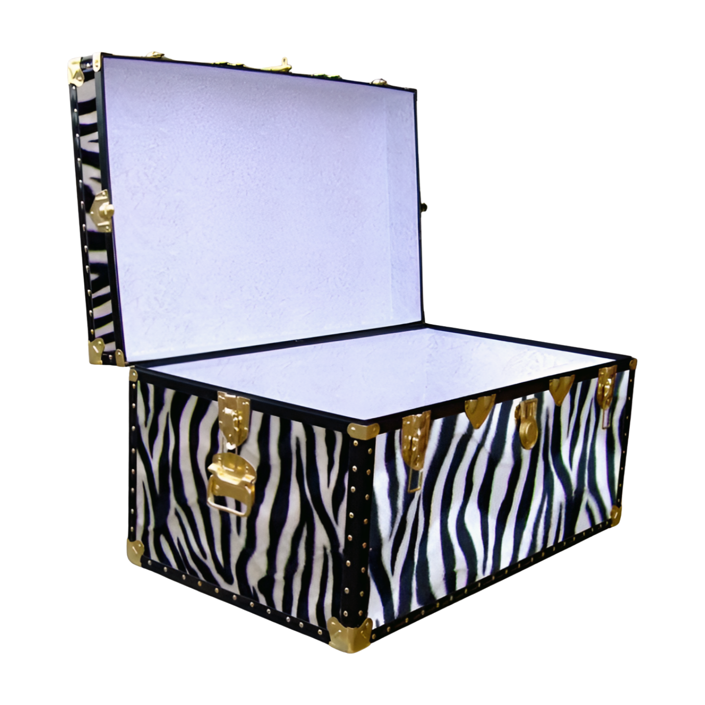 07-183 ZEB FAUX ZEBRA 33 Deep Storage Trunk with ABS Trim - Image 2