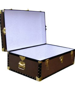 Alternative view of 08-173 BL BROWN LEATHERETTE 33 Cabin Storage Trunk with ABS Trim
