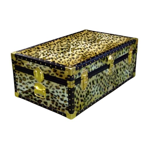 08-181 CH FAUX CHEETAH 33 Cabin Storage Trunk with ABS Trim
