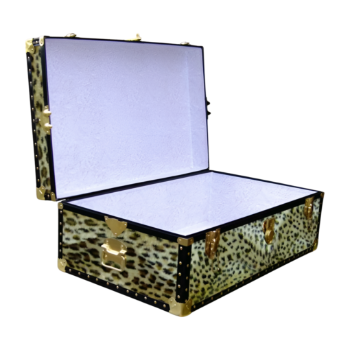 08-181 CH FAUX CHEETAH 33 Cabin Storage Trunk with ABS Trim - Image 2