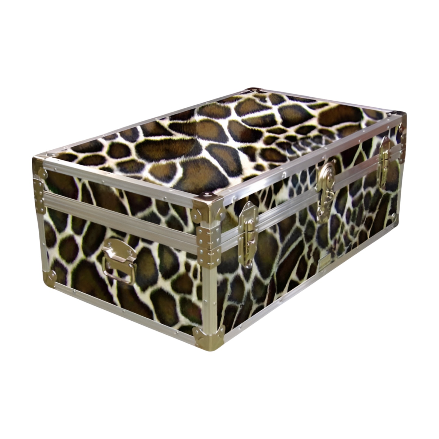 08-184 GE FAUX GIRAFFE 33 Cabin Storage Trunk with Alloy Trim