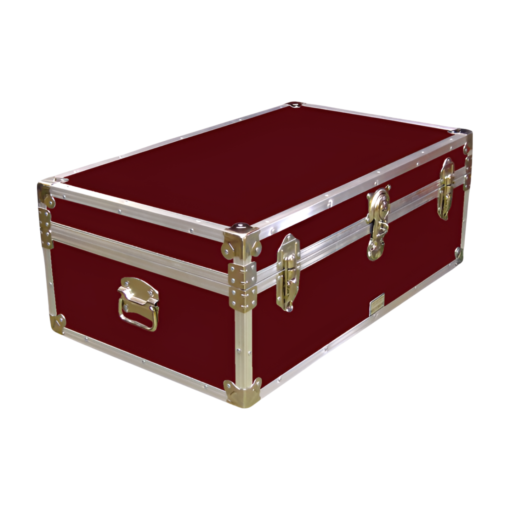 08-090 RE MAROON 33 Cabin Storage Trunk with Alloy Trim