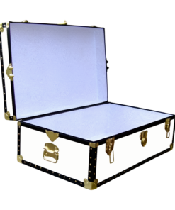 Alternative view of 08-175 WL WHITE LEATHERETTE 33 Cabin Storage Trunk with ABS Trim