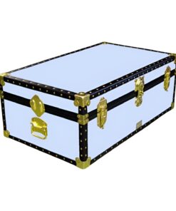 09-147 SKY BLUE VINYL 30 Cabin Storage Trunk with ABS Trim